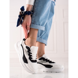 Marquiz Zapatillas con malla blanco negro 2