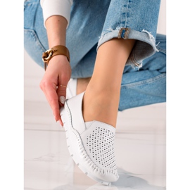 Goodin Mocasín de cuero blanco 1