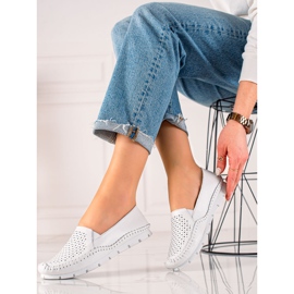 Goodin Mocasín de cuero blanco 2