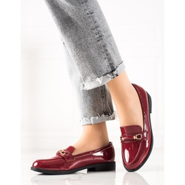 Small Swan Zapatos brogue lacados en burdeos rojo 1