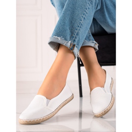 TRENDI Alpargatas Slipony casuales blanco 2