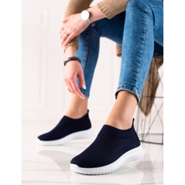TRENDI Zapatos cómodos sin cordones azul marino 1