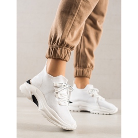 TRENDI Zapatillas Atadas En La Plataforma blanco 2