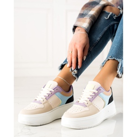TRENDI Zapatillas de deporte de moda coloridas beige multicolor 2