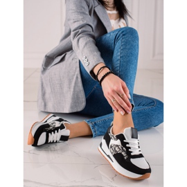 TRENDI Zapatillas Atadas En La Plataforma blanco negro 2 TRENDI Zapatillas Atadas En La Plataforma blanco negro 2