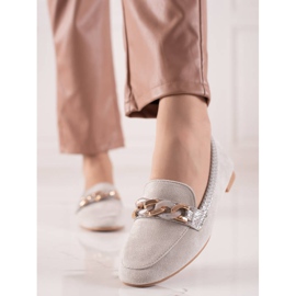 Small Swan Mocasines grises elegantes 2