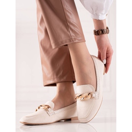 Small Swan Mocasines Crema Elegantes beige 1