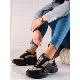 Seastar Zapatillas Negras Con Patrones beige marrón negro 1