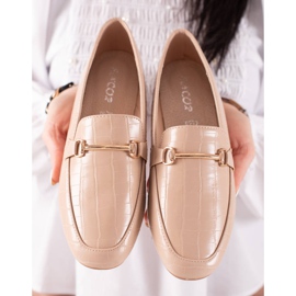 Encor Mocasines elegantes con piel ecológica beige 3
