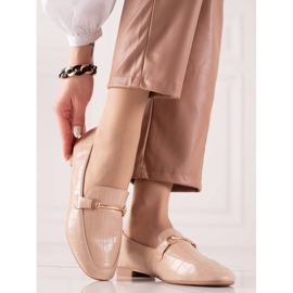 Encor Mocasines elegantes con piel ecológica beige 2