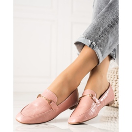 Encor Mocasines elegantes con piel ecológica rosado 3