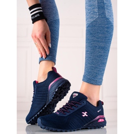 TRENDI Zapatos De Trekking Con Inserciones De Neón azul marino rosado 3