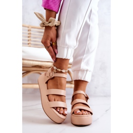 FS1 Sandalias Piel Con Hebilla Beige Graceful 1
