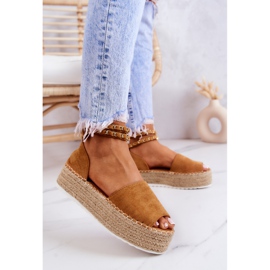 FB2 Sandalias Alpargatas En La Plataforma Camel Jeannie marrón amarillo 3