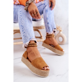 FB2 Sandalias Alpargatas En La Plataforma Camel Jeannie marrón amarillo 6