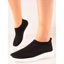 TRENDI Zapatillas cómodas sin cordones negro 2
