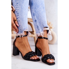 FB2 Sandalias de cuero en una barra negra de Lorelei negro 4