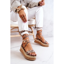 FB2 Sandalias Alpargatas Cuña Piel Beige-Marrón Shanna 6