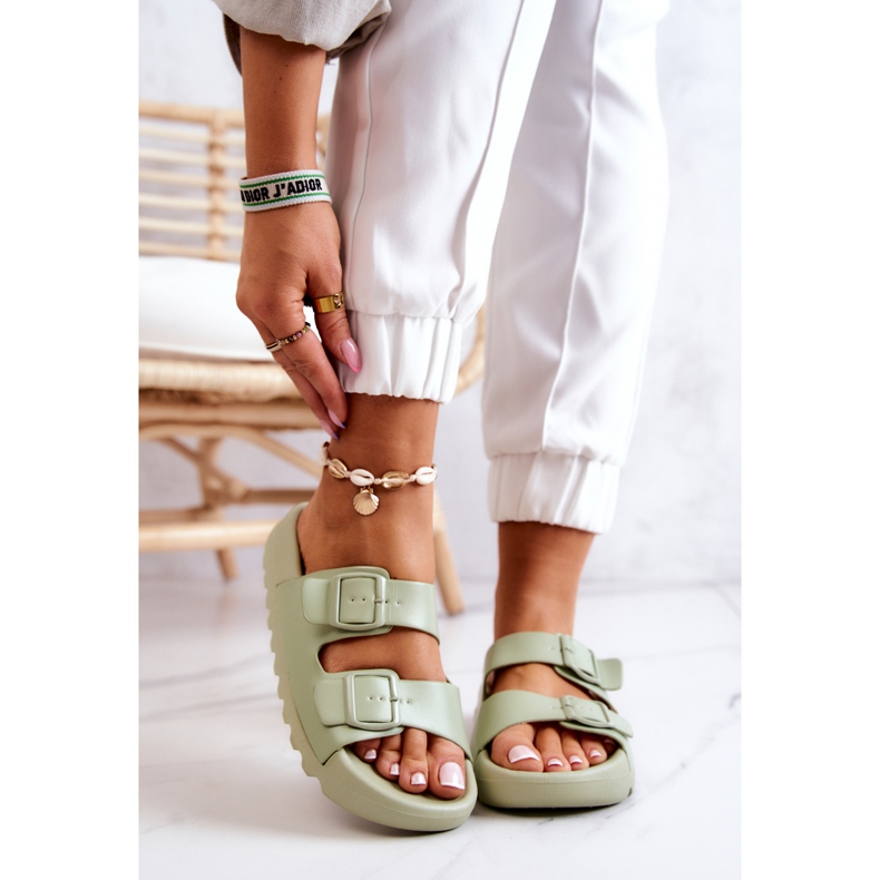 PS1 Chanclas de goma en la plataforma Westie Green verde 1