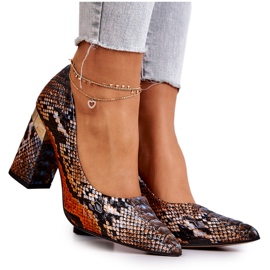 Lewski Shoes Salones en Piel Lewski Snake 3117 Naranja-Marrón 9