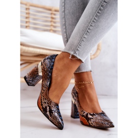 Lewski Shoes Salones en Piel Lewski Snake 3117 Naranja-Marrón 3