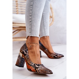 Lewski Shoes Salones en Piel Lewski Snake 3117 Naranja-Marrón 4