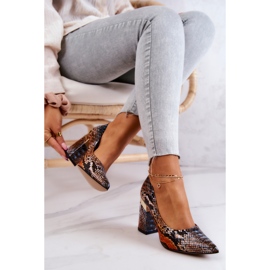 Lewski Shoes Salones en Piel Lewski Snake 3117 Naranja-Marrón 6