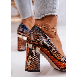 Lewski Shoes Salones en Piel Lewski Snake 3117 Naranja-Marrón 1