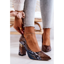 Lewski Shoes Salón Piel Lewski Snake 3117 Marrón-Azul 1