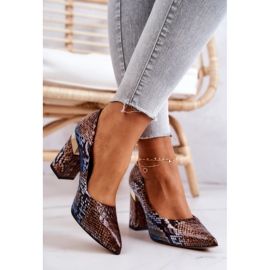 Lewski Shoes Salón Piel Lewski Snake 3117 Marrón-Azul 2