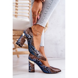 Lewski Shoes Salón Piel Lewski Snake 3117 Marrón-Azul 3