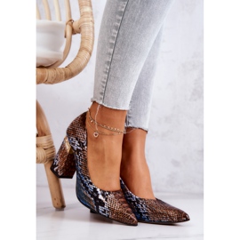 Lewski Shoes Salón Piel Lewski Snake 3117 Marrón-Azul 4