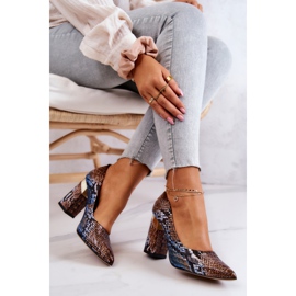 Lewski Shoes Salón Piel Lewski Snake 3117 Marrón-Azul 5