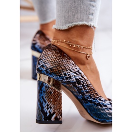 Lewski Shoes Salón Piel Lewski Snake 3117 Marrón-Azul 6
