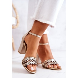 Lewski Shoes Sandalias Piel Calado Lewski 2869 Dorado 2