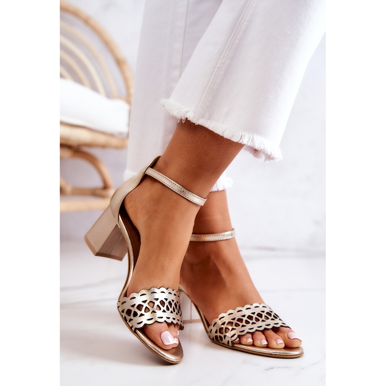 Lewski Shoes Sandalias Piel Caladas Lewski 2869/2 Dorado 2