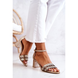Lewski Shoes Sandalias Piel Caladas Lewski 2869/2 Dorado 3