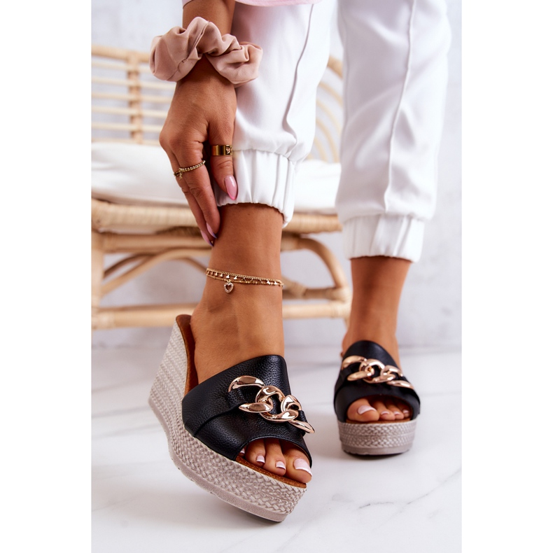 Lewski Shoes Babucha piel cuña Lewski 3062 Negro 2