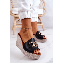 Lewski Shoes Babucha piel cuña Lewski 3062 Negro 4