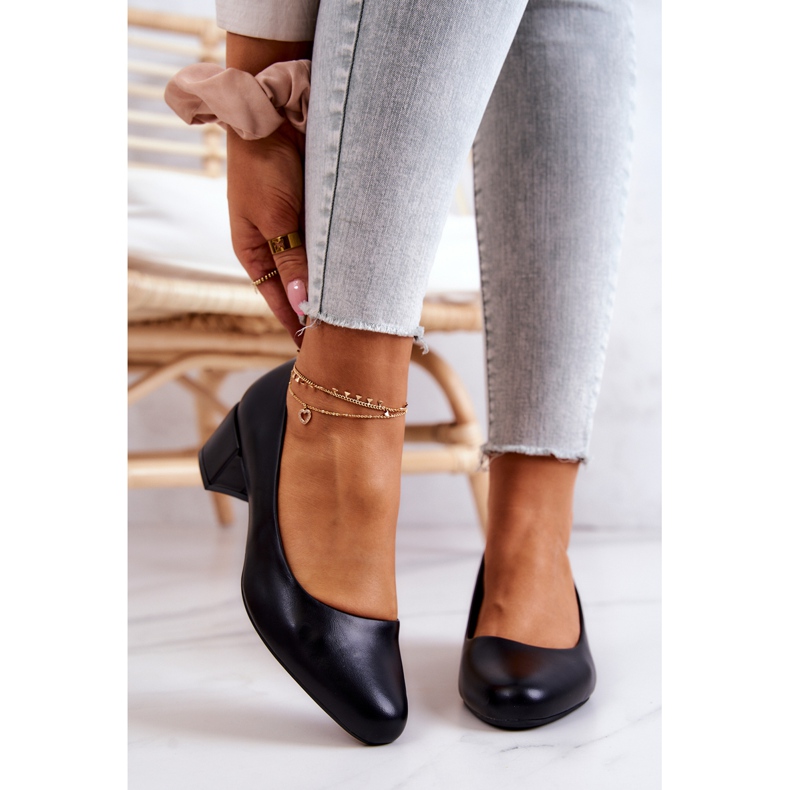 Zapatos De Salón De Piel En Un Pilar Sergio Leone PB291 Negro 2