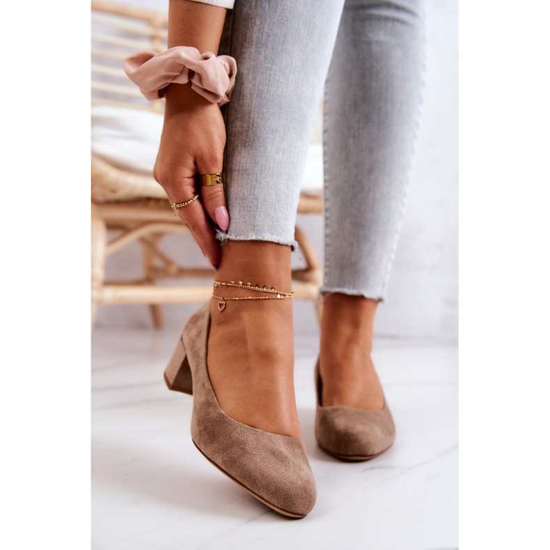 Zapatos De Salón En Ante Bar Sergio Leone PB291 Beige 2