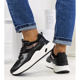 Deportivas Nazaria negras negro dorado 2