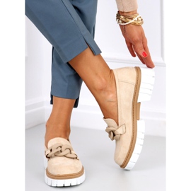 Mocasines Mujer con cadena Juni Beige 5