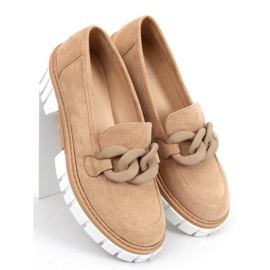 Mocasines de mujer con cadena Juni Khaki beige 1 Mocasines de mujer con cadena Juni Khaki beige 1