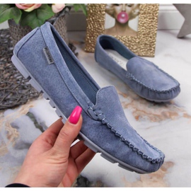 Mocasines de piel Vinceza W WM695E azul 1