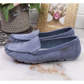 Mocasines de piel Vinceza W WM695E azul 2