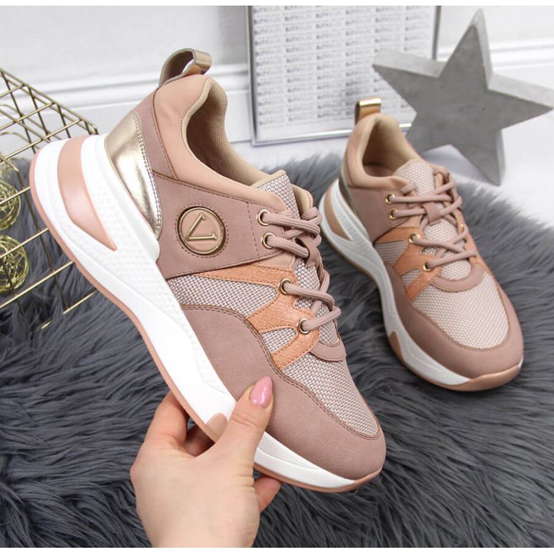 Zapatillas en la plataforma Vinceza W JAN79B rosa sucio 1