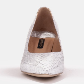 Marco Shoes Zapatos de salón elegantes hechos de piel de gamuza plata 2