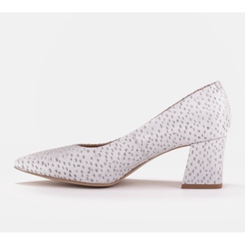 Marco Shoes Zapatos de salón elegantes hechos de piel de gamuza plata 3
