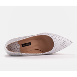 Marco Shoes Zapatos de salón elegantes hechos de piel de gamuza plata 6